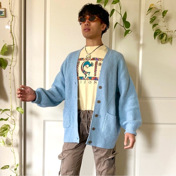 Baby Blue Nine West Oversized Cardigan - Picture 2 of 5